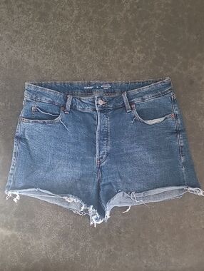 OLD NAVY SKI HI WAIST A-LINE CUT OFF JEAN SHORTS